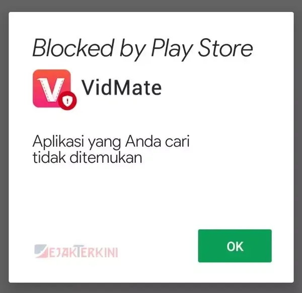 alasan vidmate apk diblokir di playstore