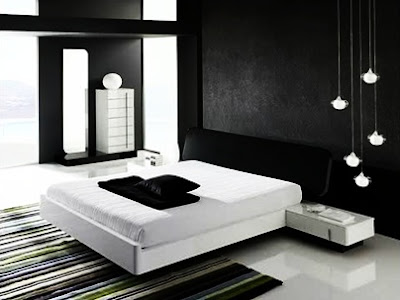 Black and white bedroom design