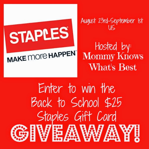 $25 Staples Back to School Gift Card Giveaway