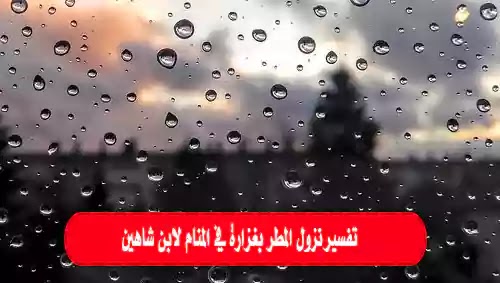 شاهد تفسير نزول المطر بغزارة في المنام لابن شاهين