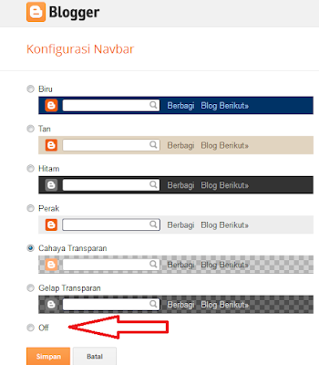 cera Navbar Off di Blogger