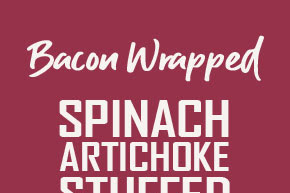 Bacon Wrapped Spinach Artichoke Stuffed Chicken