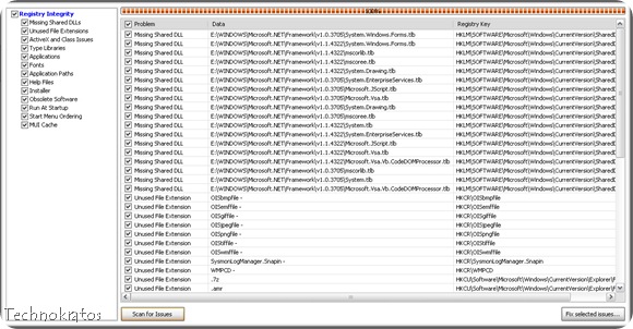 CCleaner Registry Before