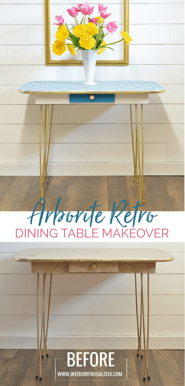 Painted Arborite Retro Dining Table Makeover Before And After