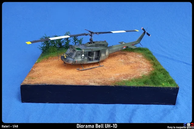 Diorama guerre du Vietnam pour une maquette du Bell UH-1D.