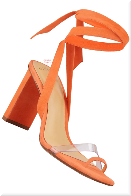 ♦Alexandre Birman Katie orange suede ankle-wrap sandal #alexamdrebirman #shoes #pantone #orange #brilliantluxury