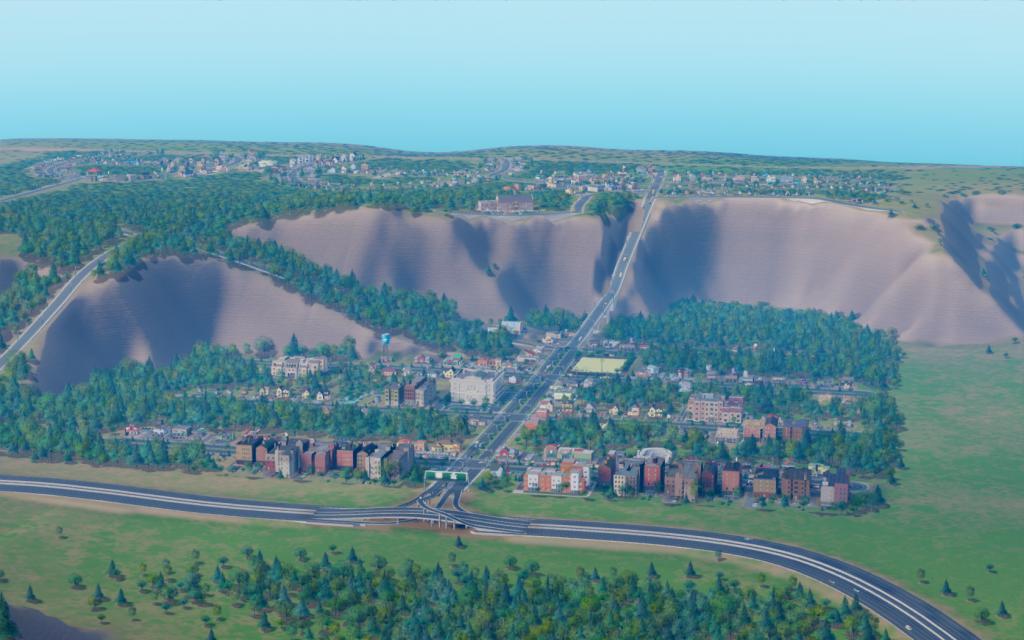 Удаленный вид на город в SimCity