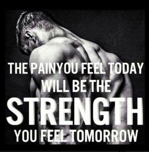 THE PAIN YOU FEEL TODAY WILL BE THE STRENGTH YOU FEEL TOMORROW