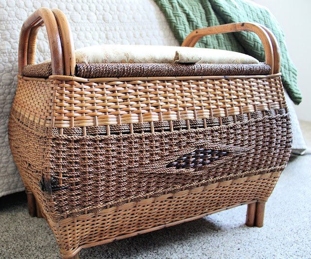 Vintage Wicker Sewing Basket and Three Ways to Use It