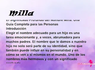 significado del nombre Milla