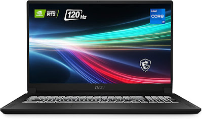 MSI Creator 17 Professional Laptop: 17.3" UHD 120Hz 100% AdobeRGB Display, Intel Core i7-11800H, NVIDIA GeForce RTX 3060, 16GB RAM, 512GB NVME SSD, Thunderbolt 4, Win10, Core Black (B11UE-471)