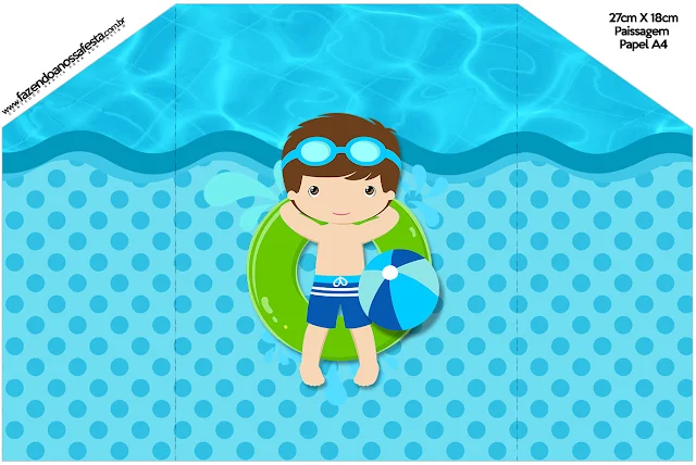 Boy in Pool: Free Printables invitations.