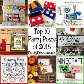 We shared lots of fun DIY party projects and printables in 2016 at KandyKreations.net.  Check out your top 10 favorite posts and see what was trending.  Was your favorite on the list?