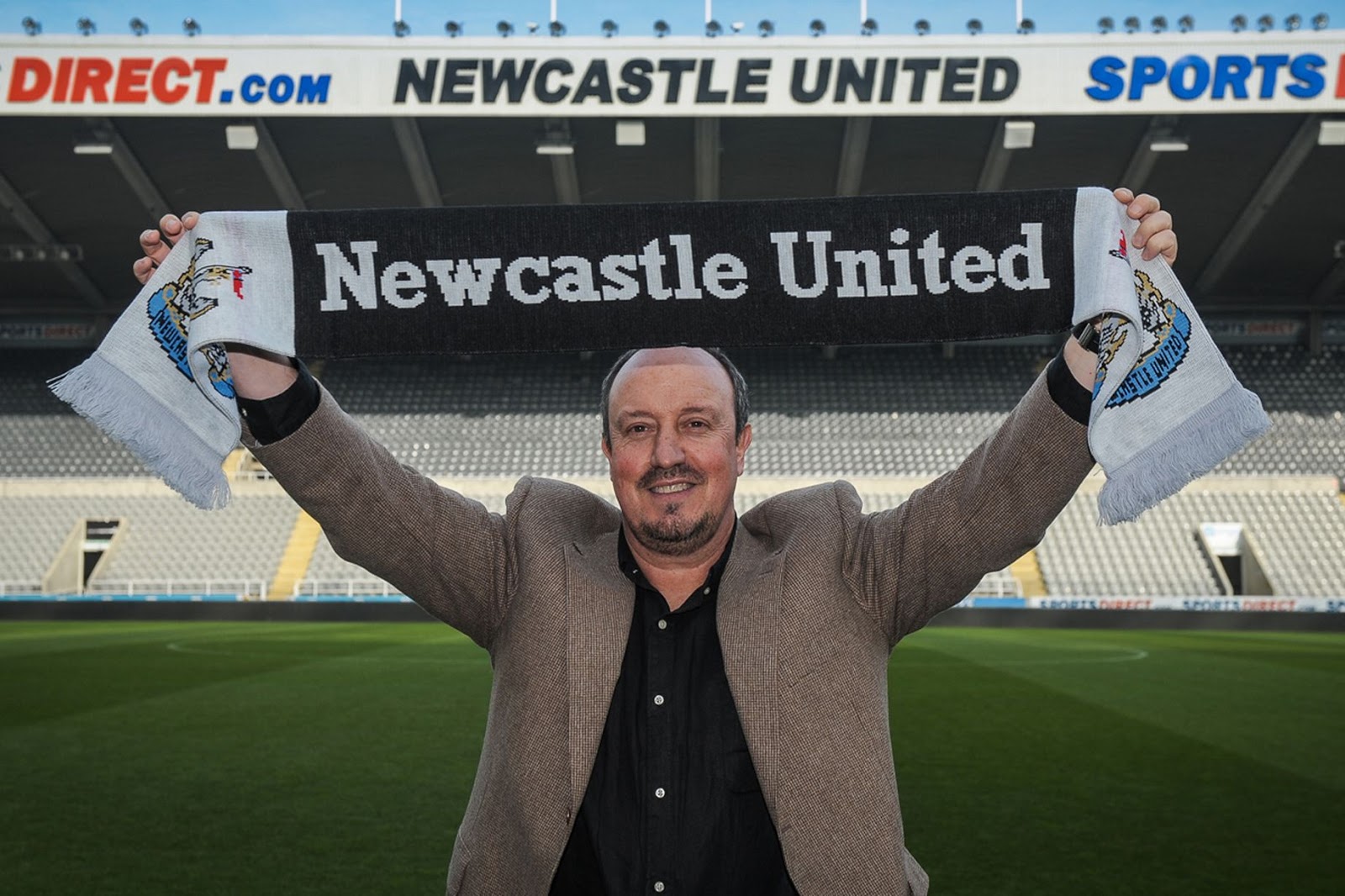 Rafael Benitez Poses Holding A Club Scarf Signing As Newcastle S New Managerjpg