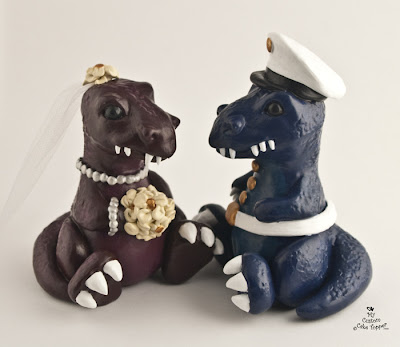 custom wedding cake topper dinosaur