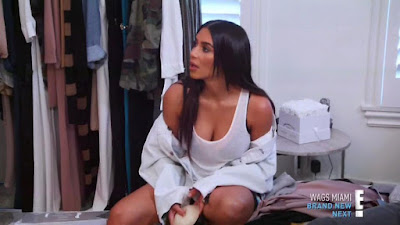 Khloe Kardashian strips down to her bra and flashes her boobs at Kourtney’s ex Scott Disick, leaving Kim K shocked