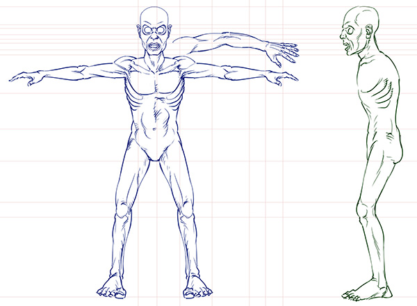 zombie 3d game character model sheet