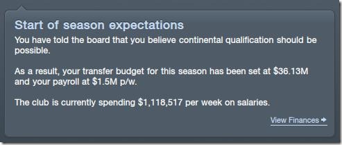 Season expectations