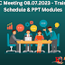 CRC Meeting 08.07.2023 - Training Schedule & PPT Modules