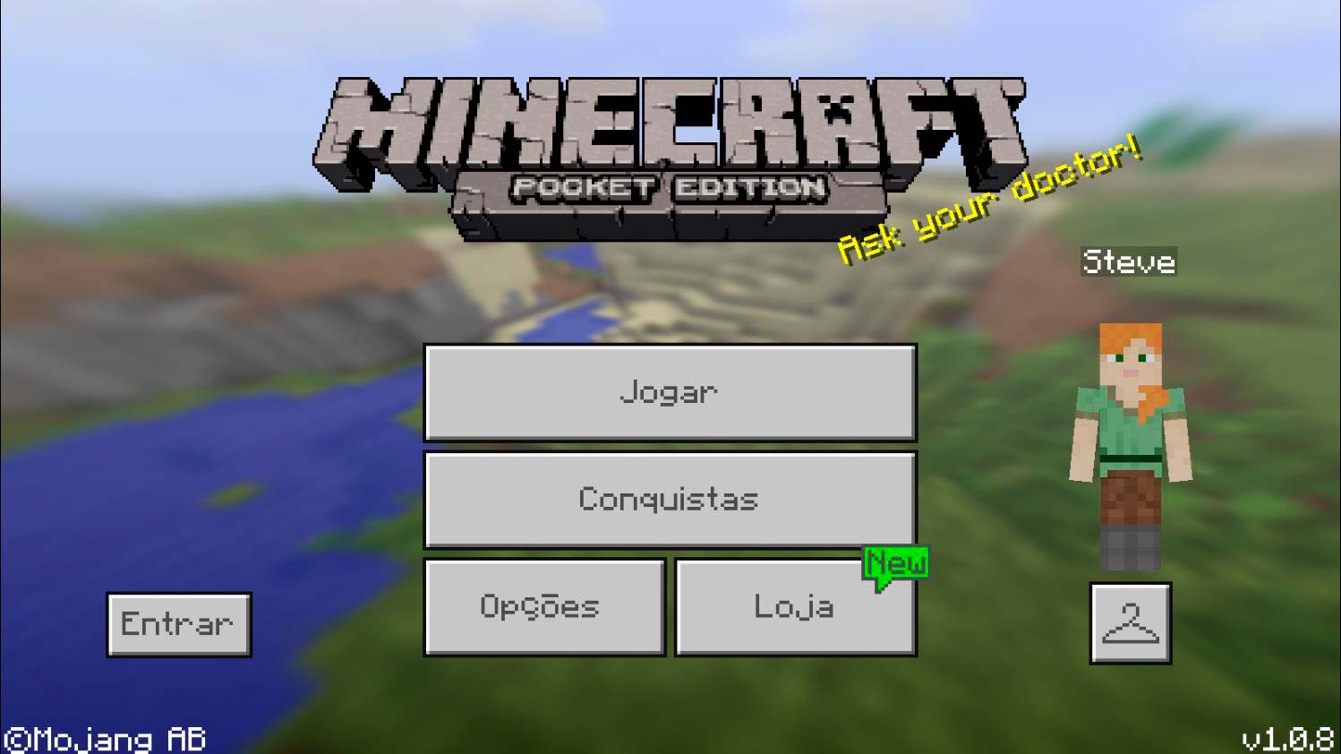 Tela inicial do Minecraft