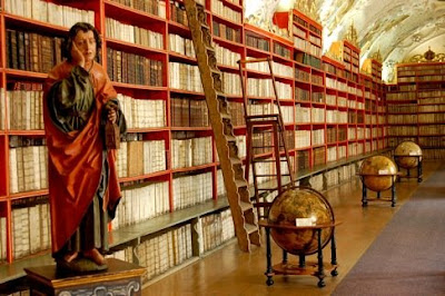 Strahov Theological Hall; Statue of John the Evangelist Holding a Book 