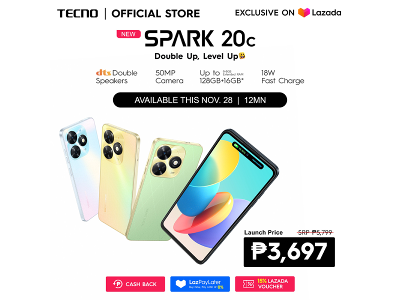 TECNO SPARK 20C now in PH: 90Hz LCD, Dynamic Island, and 50MP camera, promo priced at PHP 3,697