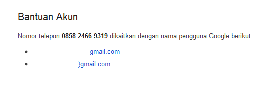 pemulihan akun google dengan nomor hp