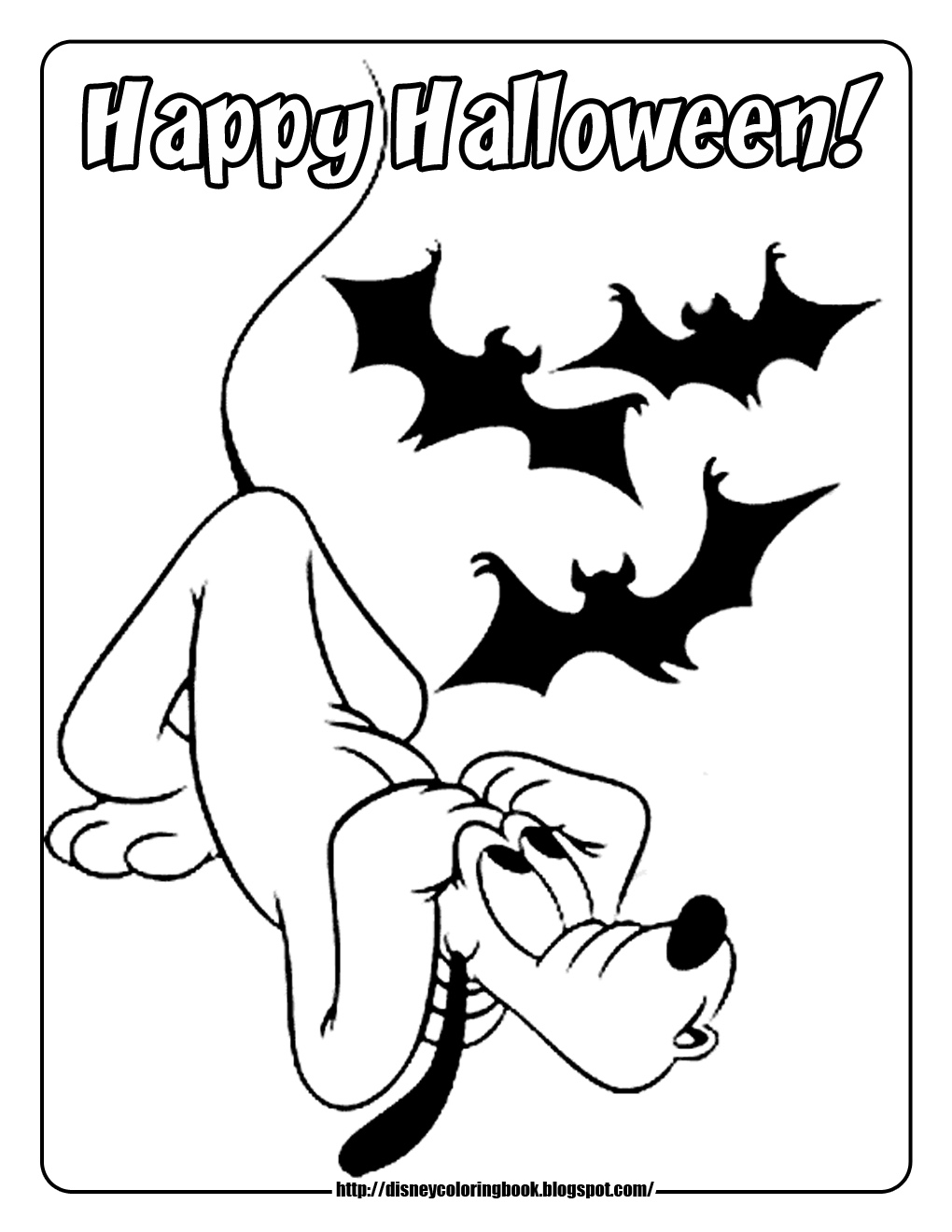 halloween coloring pages pluto with bats