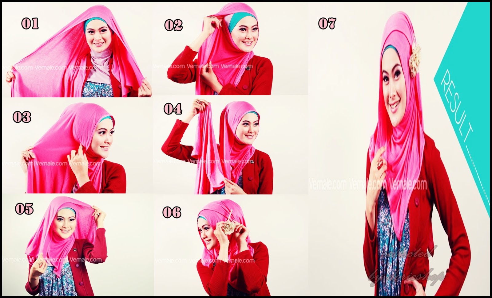 Cara memakai jilbab pashmina april jasmine model cantik 