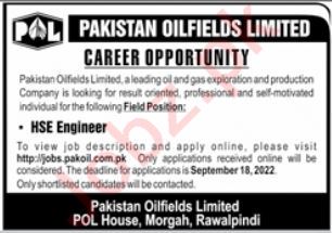 Latest Pakistan Oilfields Ltd Engineering Posts Rawalpindi 2022