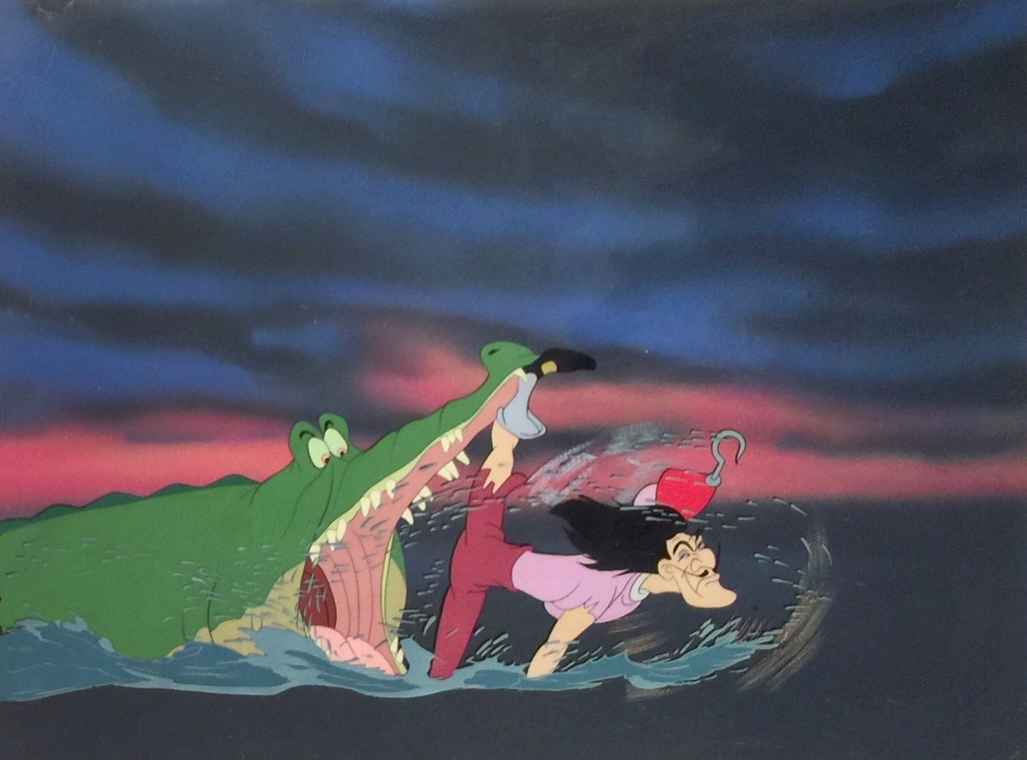 Animation Collection: Original Production Animation Cel of Captain Hook and  Tick-Tock from Peter Pan, 1953