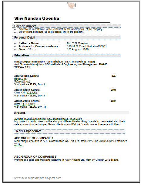 Sample resume format for experienced it professionals case study ...