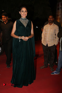 Actress Pragya Jaiswal Stills in Green Long Dress at Gemini TV Puraskaralu 2016 Event  0082.JPG