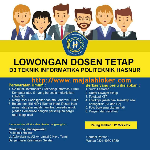 Lowongan Dosen Tetap D3 Teknik Informatika Politeknik 