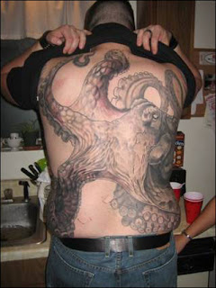 japanese octopus tattoo on back body