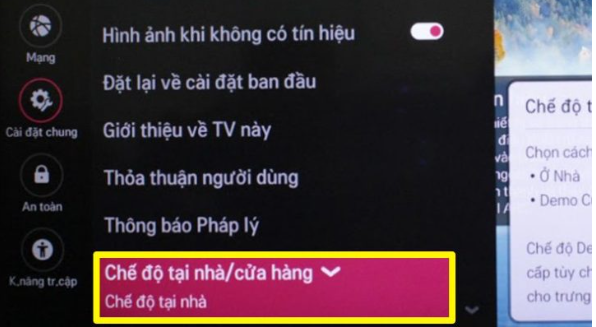 Cách tắt chế độ Demo trên tivi LG