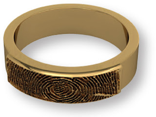 14k Gold Partial Fingerprint Wedding Band