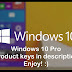 Windows 10 Product Keys 100% Working Serial Keys