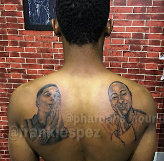 Man Gets Wizkid And Davido Face Tattooed On His Back (Photos) 