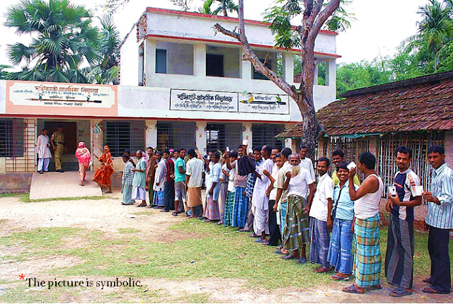 The Voters On Polling Booth.