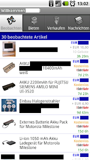 Pkt Auctions eBay - beobachtete Artikel