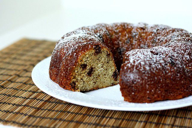 Brown Butter Banana Cake with Chocolate Chips