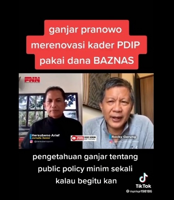Gubernur Jawa Tengah yang juga politikus PDIP Ganjar renovasi rumah kader PDIP pakai dana BAZNAS, Rocky Gerung tajem komennya, setajam silet