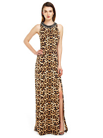 leopar desenli abiye, yırtmaçlı abiye, gece elbisesi, uzun abiye, uzun elbise, desenli elbise, sade abiye