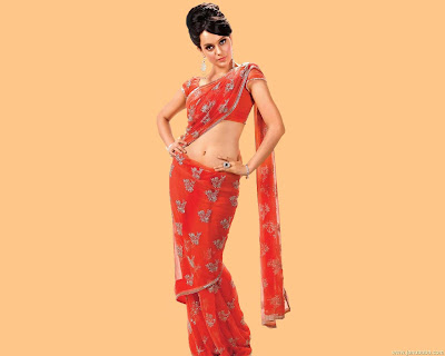 kangna kapoor navel showing sari HQ