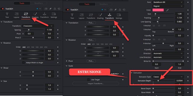 schede per trasformazione del testo