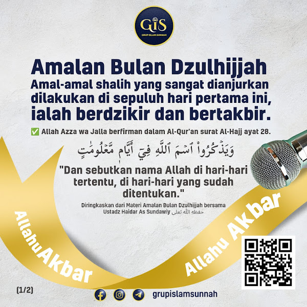 Audio ke-4 dari 5: Amalan Bulan Dzulhijjah ~ Berdzikir dan Bertakbir