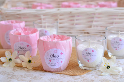 velas detalles bautizo color rosa