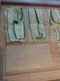 les feuilles de lasagnes avec les courgettes