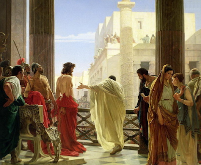 Pintura de Antonio Ceresi. Pilatos levando Jesus a julgamento.